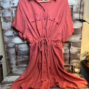 Croft & Barrow Coral Button-Down Dress